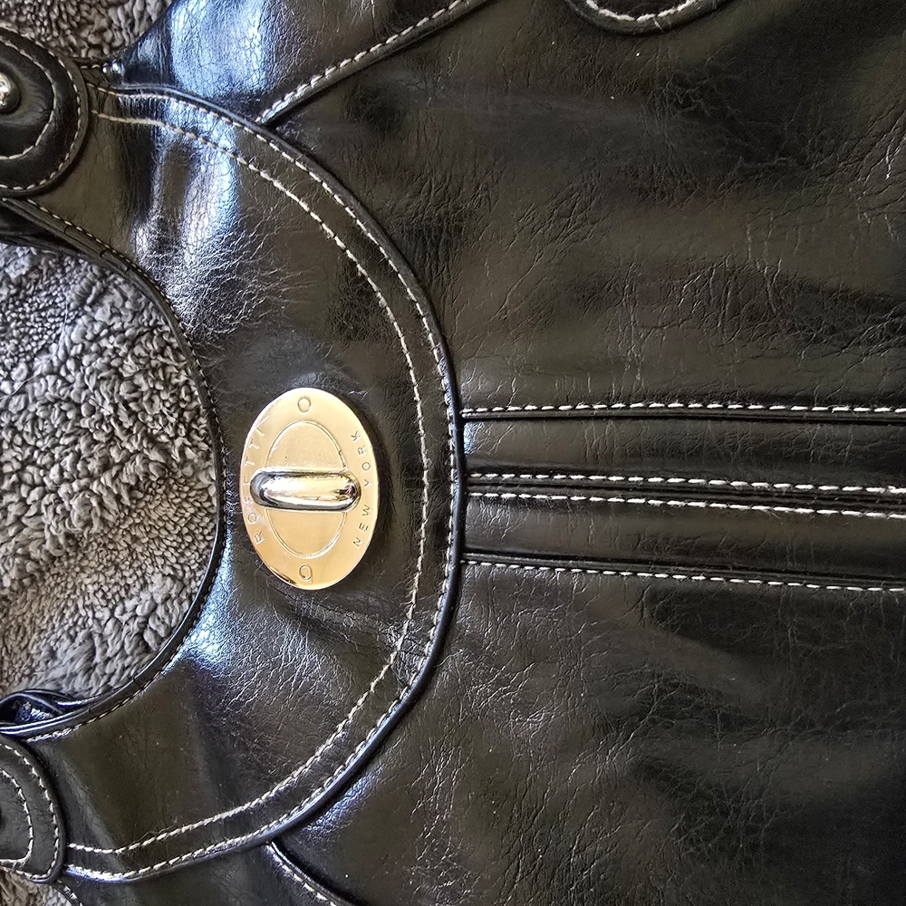 Rosetti Black Shoulder Bag with Silver Accents